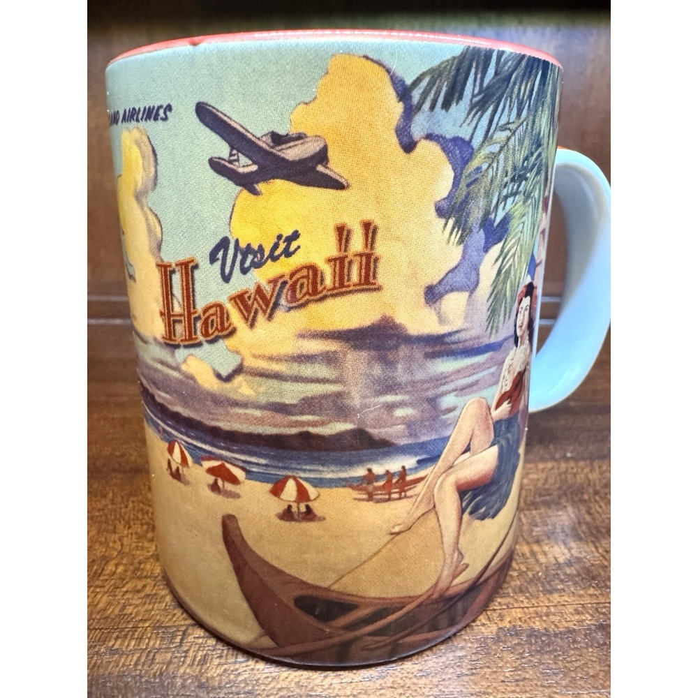 Hawaiian Island Heritage Vintage Ceramic Mug Rick Sharp Kona Surfboard Rentals - Picture 3 of 14